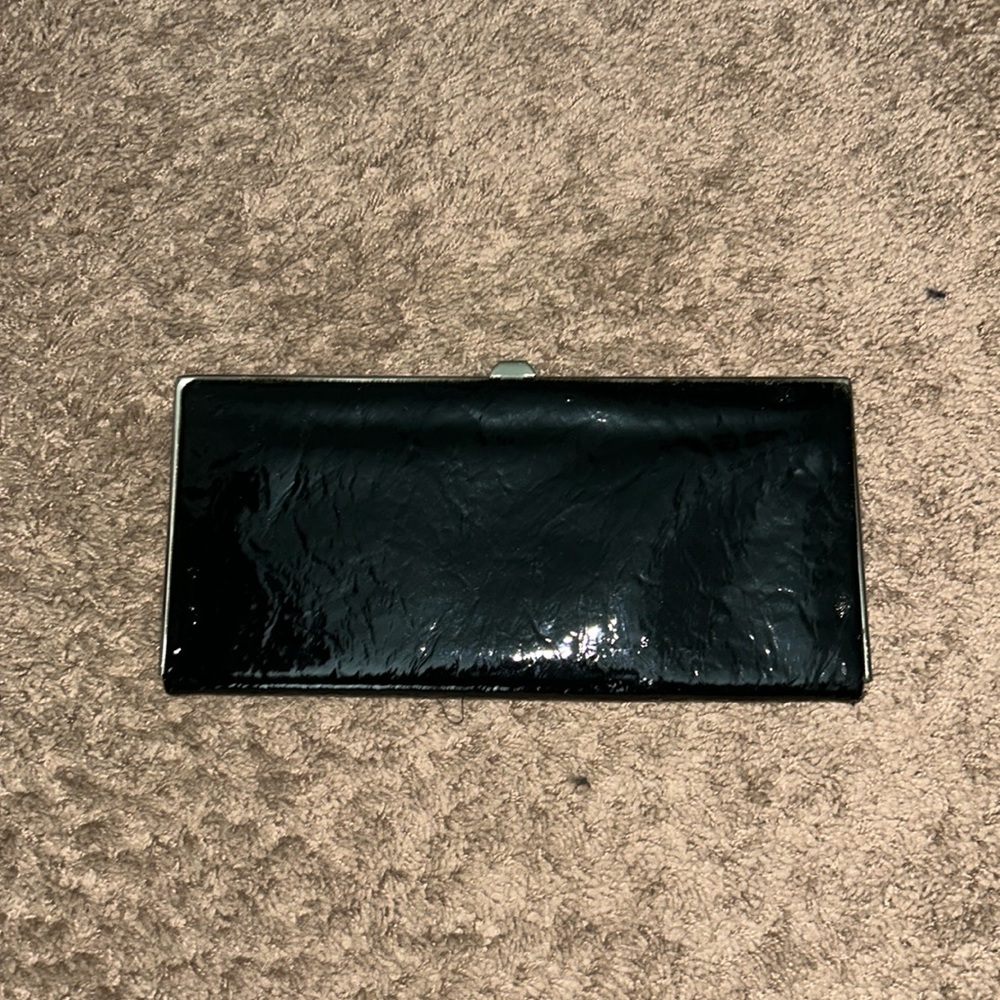 Faux Leather Inside Framed Clutch Wallet